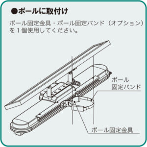 ポールに取付け